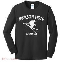 Jackson Hole Wyoming Skiing Kids Long Sleeve Shirt thumb 0