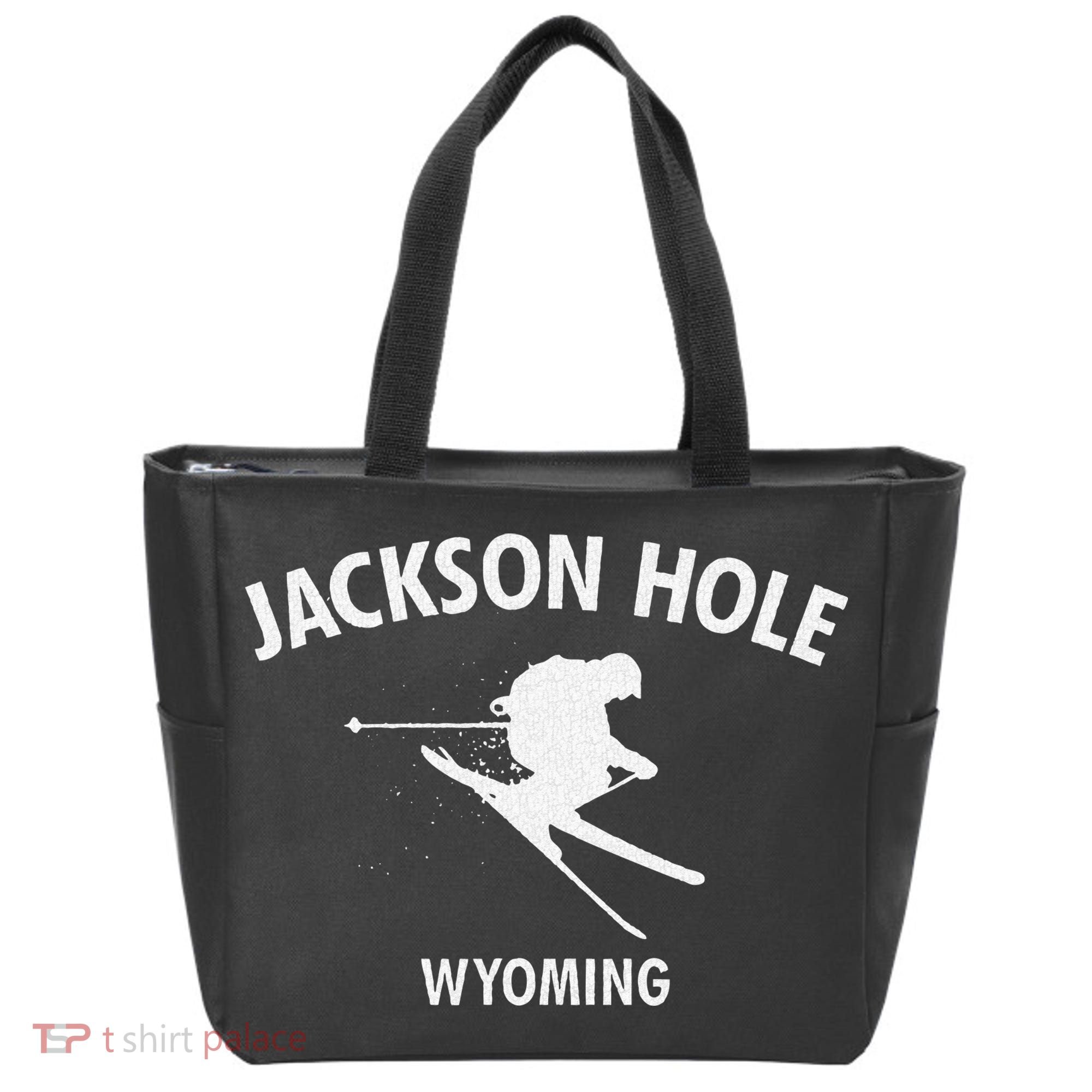 Jackson Hole Wyoming Skiing Tote Bag