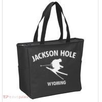 Jackson Hole Wyoming Skiing Tote Bag thumb 2