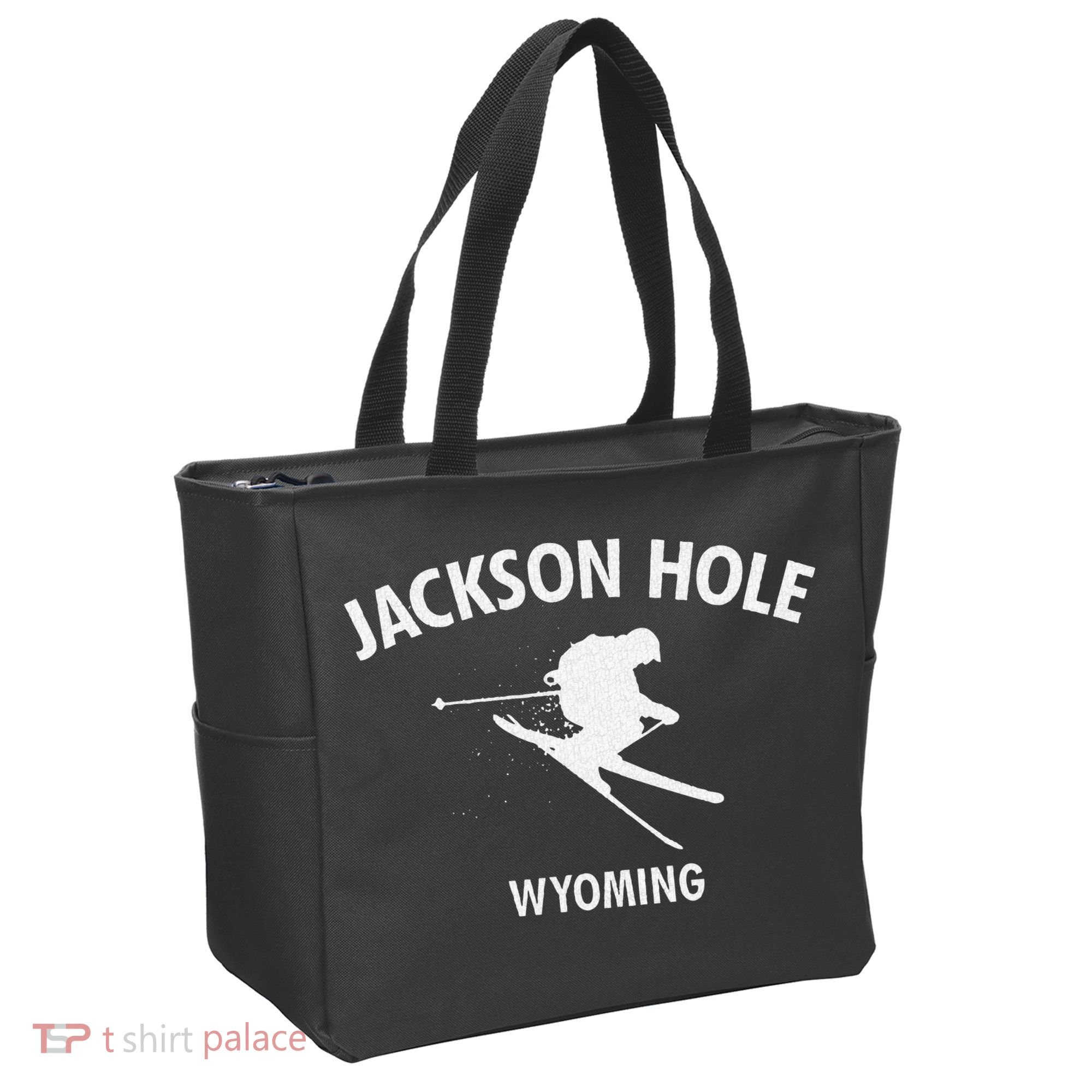 Jackson Hole Wyoming Skiing Tote Bag