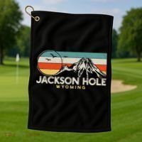 Jackson Hole Wyoming Travel Golf Towel thumb 1
