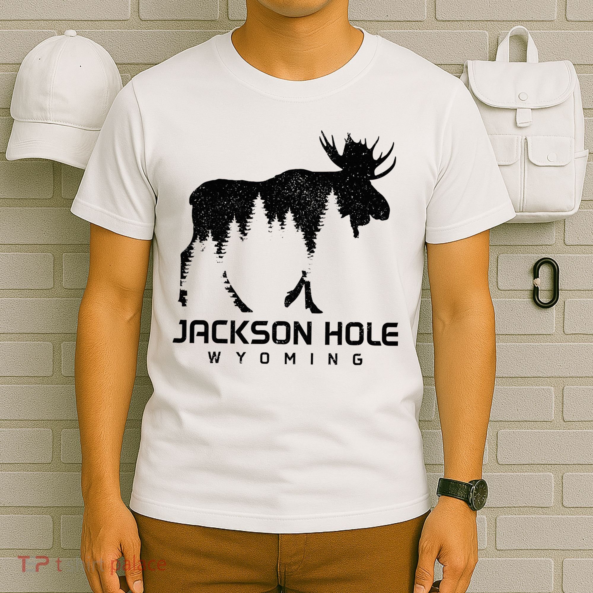 Jackson Hole Wyoming Vintage Moose Souvenir Pride T-Shirt