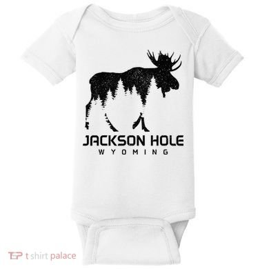 Jackson Hole Wyoming Vintage Moose Souvenir Pride Baby Bodysuit
