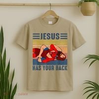 Jesus Has Your Back Wrestling Vintage T-Shirt thumb 2