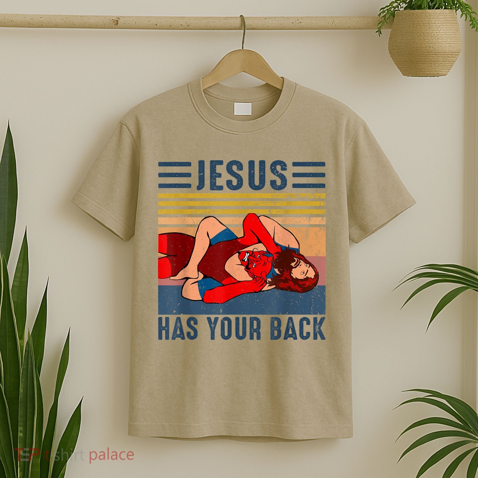 Jesus Has Your Back Wrestling Vintage T-Shirt