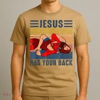 Jesus Has Your Back Wrestling Vintage T-Shirt thumb 3