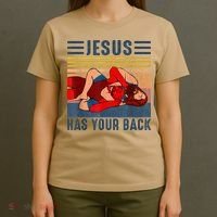 Jesus Has Your Back Wrestling Vintage T-Shirt thumb 4