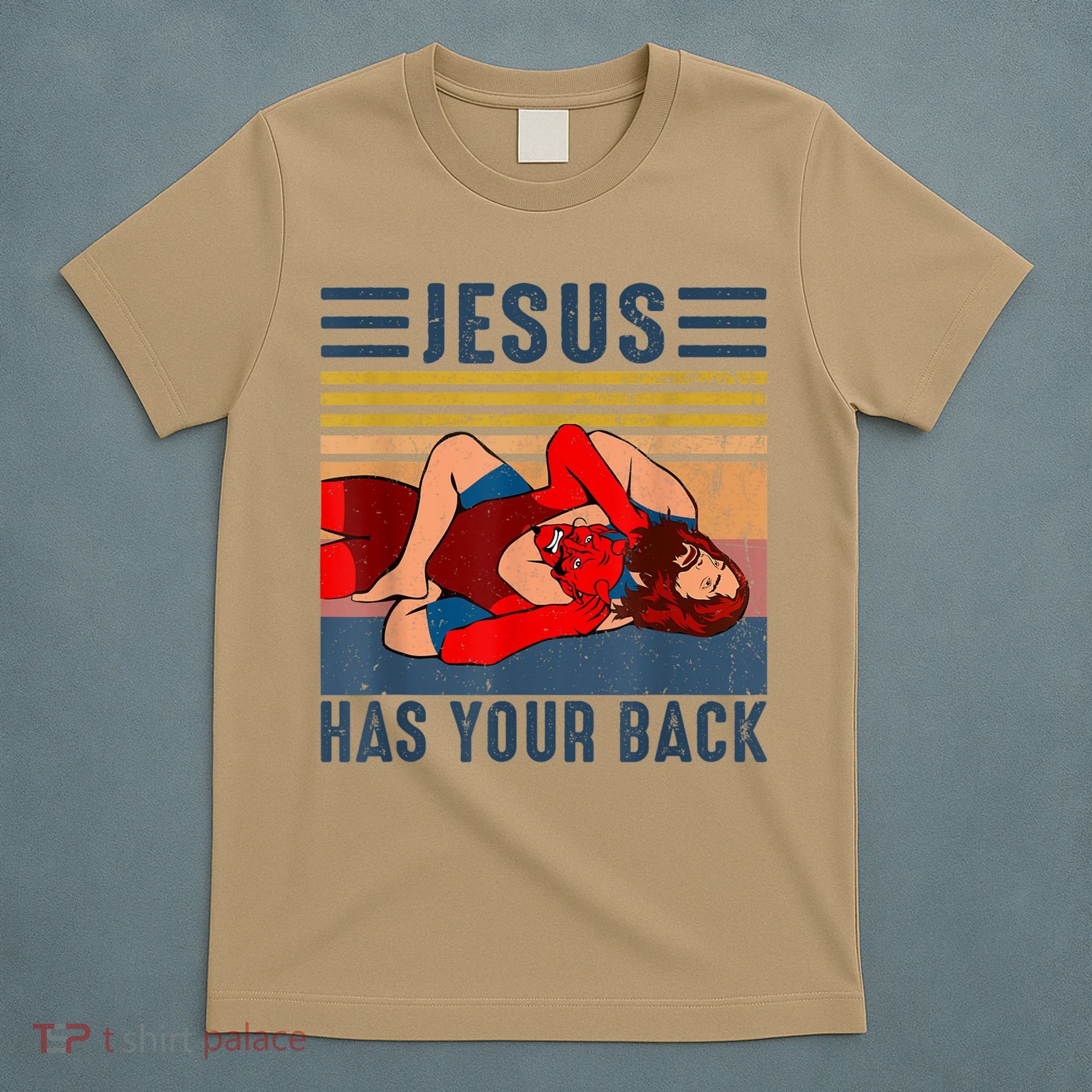 Jesus Has Your Back Wrestling Vintage T-Shirt