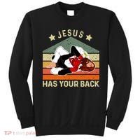 Jesus Has Your Back Brazilian Jiu Jitsu Jesus Sweatshirt thumb 0