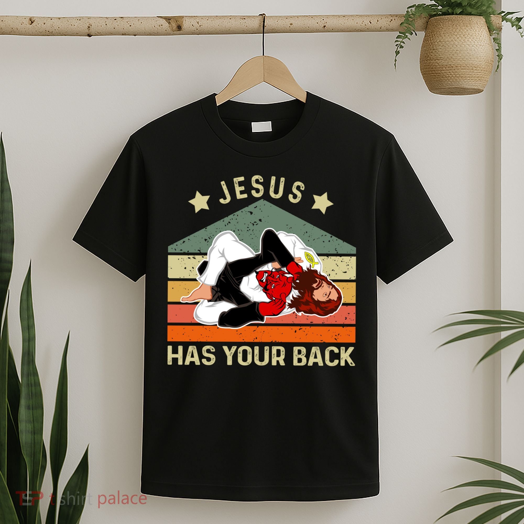 Jesus Has Your Back Brazilian Jiu Jitsu Jesus T-Shirt