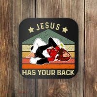 Jesus Has Your Back Brazilian Jiu Jitsu Jesus Coaster thumb 0