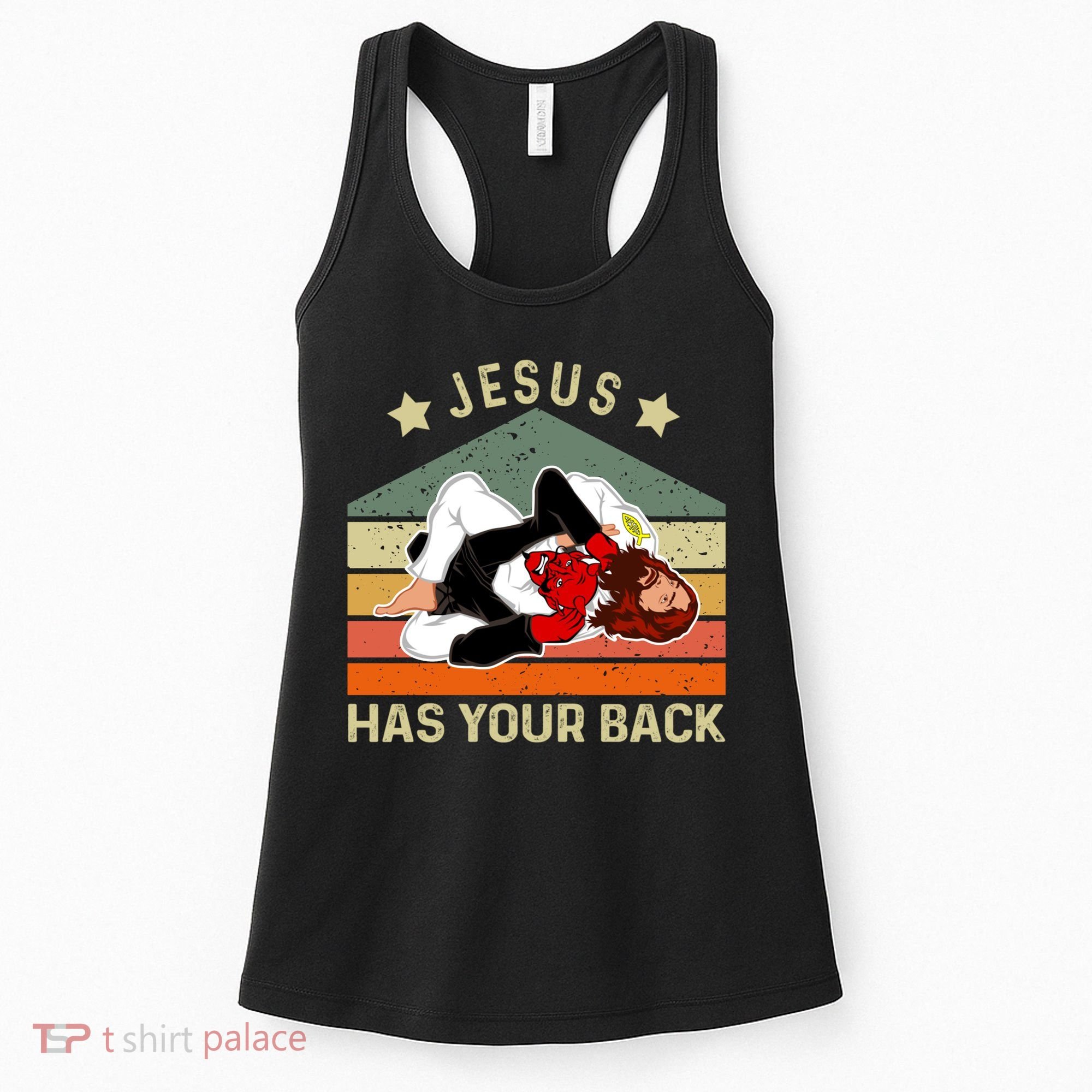 Jesus Has Your Back Brazilian Jiu Jitsu Jesus Women's Tank Top