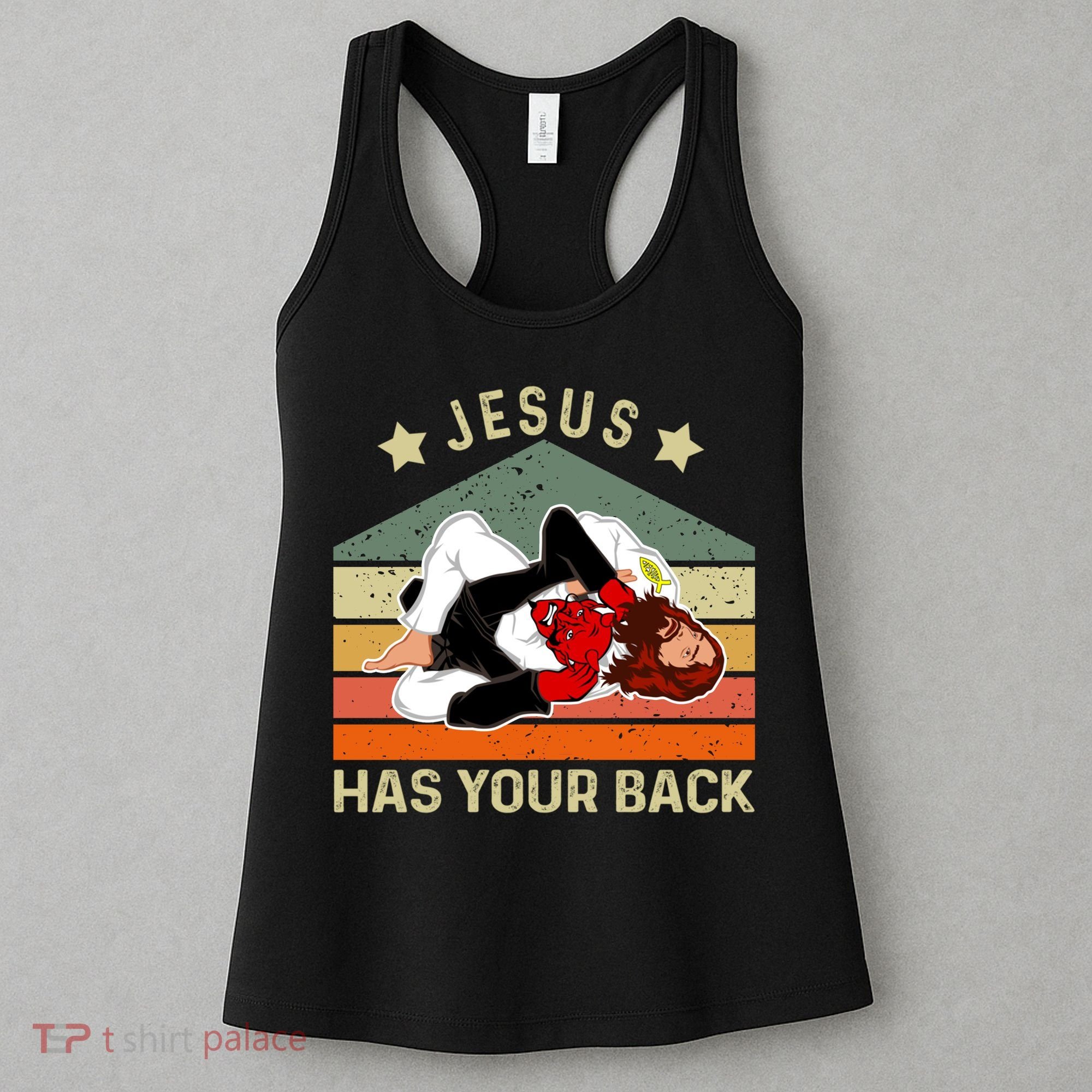 Jesus Has Your Back Brazilian Jiu Jitsu Jesus Women's Tank Top