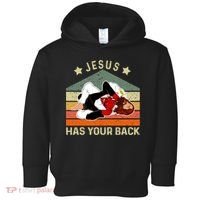 Jesus Has Your Back Brazilian Jiu Jitsu Jesus Toddler Hoodie thumb 0