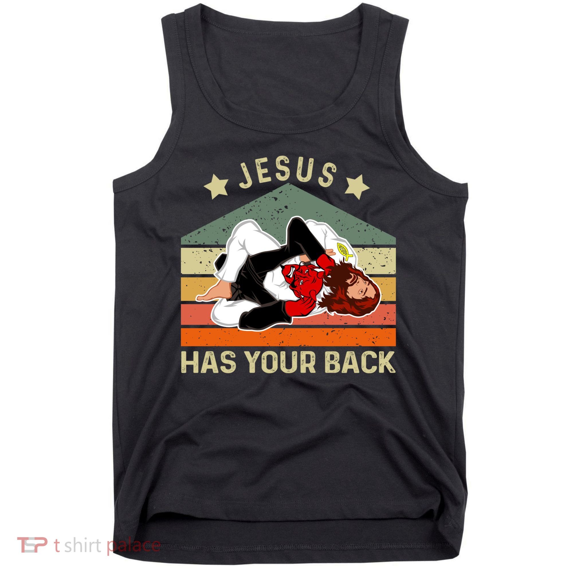 Jesus Has Your Back Brazilian Jiu Jitsu Jesus Tank Top