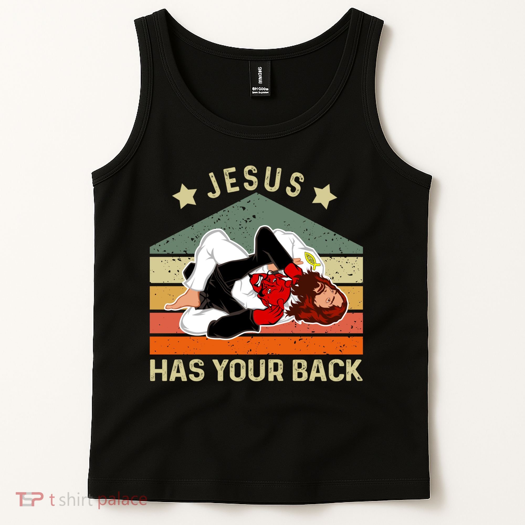 Jesus Has Your Back Brazilian Jiu Jitsu Jesus Tank Top