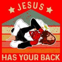Jesus Has Your Back Brazilian Jiu Jitsu Jesus Santa Hat thumb 1
