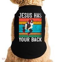 Jesus Has Your Back Jiu Jitsu Retro Christian Doggie Tank thumb 0