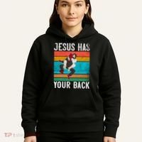 Jesus Has Your Back Jiu Jitsu Retro Christian Hoodie thumb 5