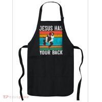 Jesus Has Your Back Jiu Jitsu Retro Christian Apron thumb 0