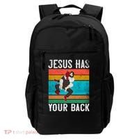 Jesus Has Your Back Jiu Jitsu Retro Christian Backpack thumb 0