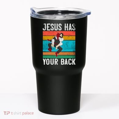 Jesus Has Your Back Jiu Jitsu Retro Christian Tumbler