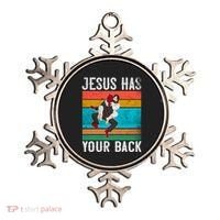 Jesus Has Your Back Jiu Jitsu Retro Christian Ornament thumb 0