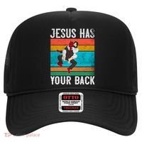 Jesus Has Your Back Jiu Jitsu Retro Christian Hat thumb 0
