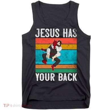 Jesus Has Your Back Jiu Jitsu Retro Christian Tank Top