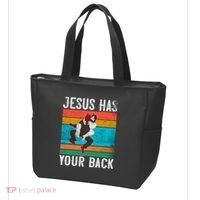 Jesus Has Your Back Jiu Jitsu Retro Christian Tote Bag thumb 3