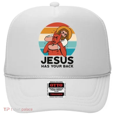 Jesus Has Your Back Fighting Devil Retro Sunset Hat