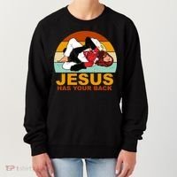 Jesus Has Your Back Fighting Devil Women's Sweatshirt thumb 0
