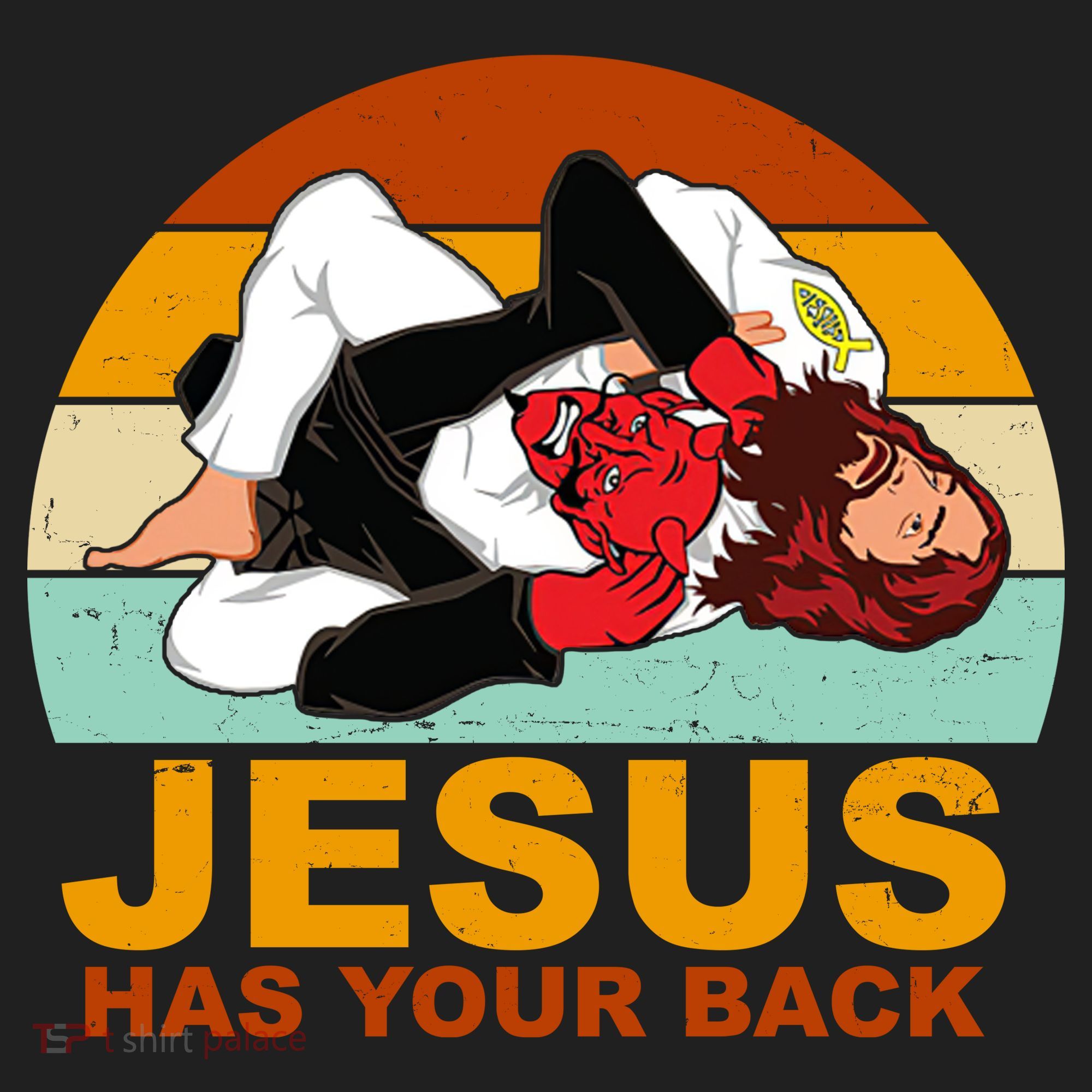 Jesus Has Your Back Fighting Devil Women's Sweatshirt