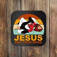 Jesus Has Your Back Fighting Devil Coaster thumb 0