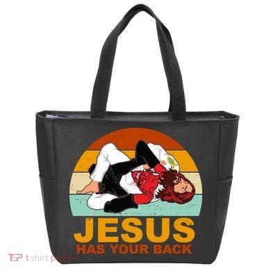 Jesus Has Your Back Fighting Devil Tote Bag