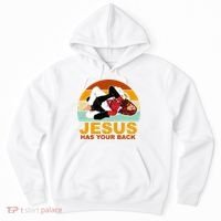 Jesus Has Your Back Fighting Devil Hoodie thumb 0