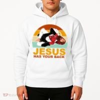 Jesus Has Your Back Fighting Devil Hoodie thumb 2