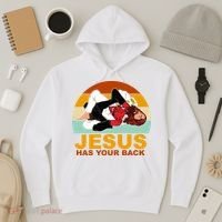 Jesus Has Your Back Fighting Devil Hoodie thumb 3