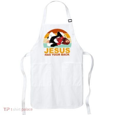 Jesus Has Your Back Fighting Devil Apron