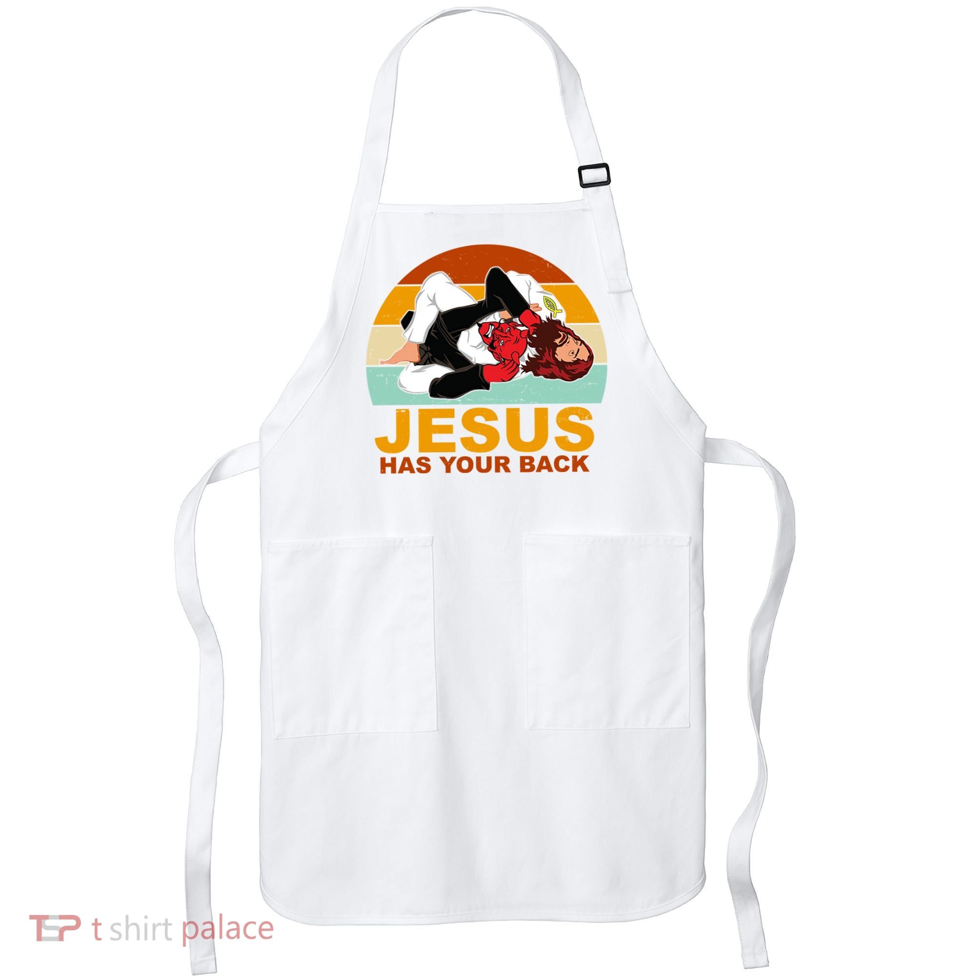 Jesus Has Your Back Fighting Devil Apron