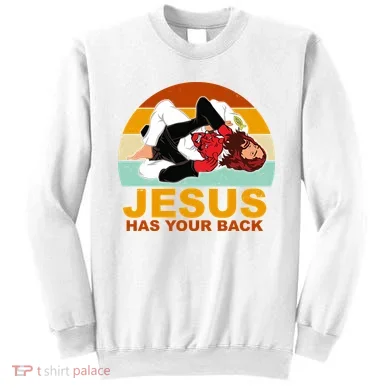 Jesus Has Your Back Fighting Devil Sweatshirt