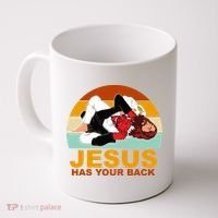 Jesus Has Your Back Fighting Devil Coffee Mug thumb 0
