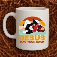 Jesus Has Your Back Fighting Devil Coffee Mug thumb 2