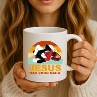 Jesus Has Your Back Fighting Devil Coffee Mug thumb 3