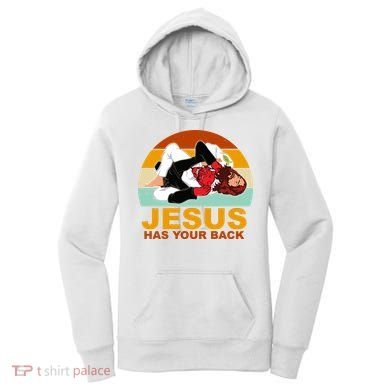 Jesus Has Your Back Fighting Devil Women's Hoodie