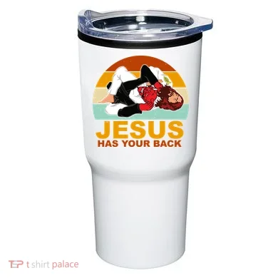Jesus Has Your Back Fighting Devil Tumbler