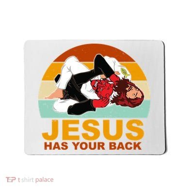 Jesus Has Your Back Fighting Devil Mousepad