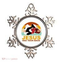 Jesus Has Your Back Fighting Devil Ornament thumb 0