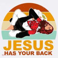 Jesus Has Your Back Fighting Devil Ornament thumb 1