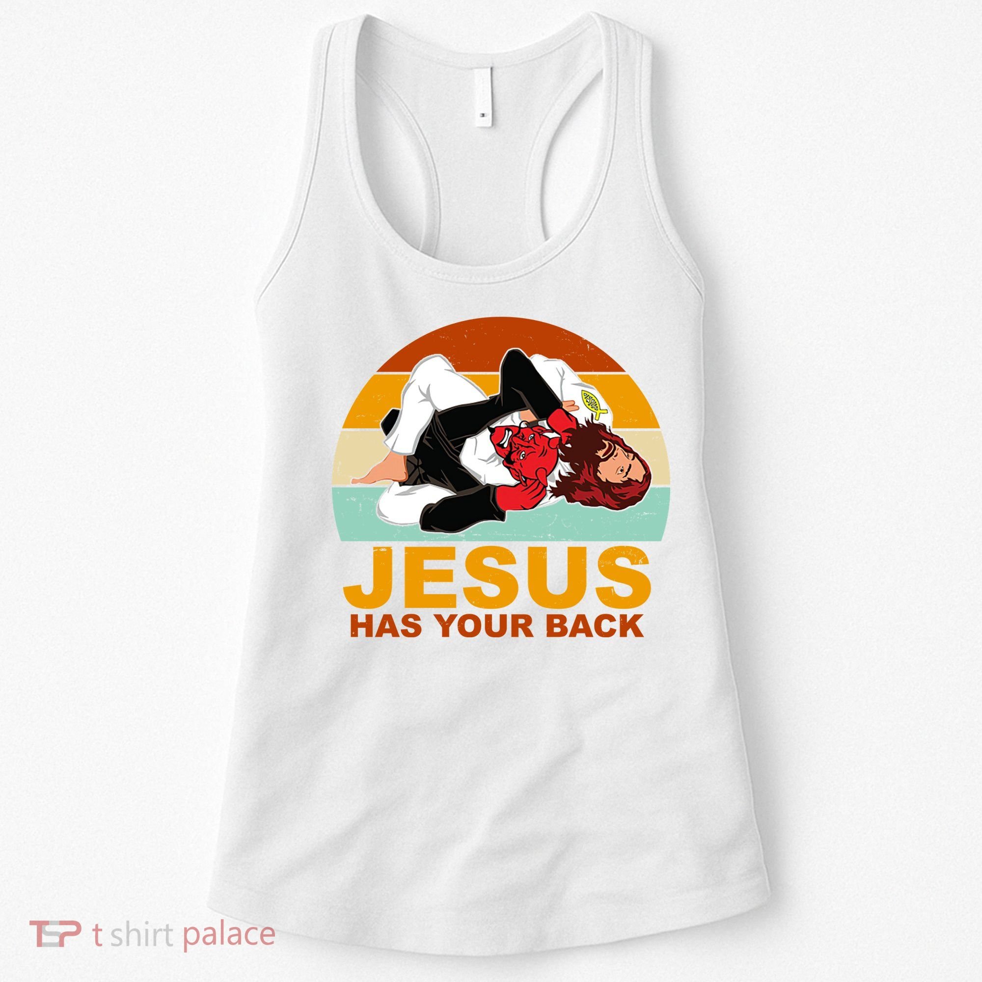 Jesus Has Your Back Fighting Devil Women's Tank Top